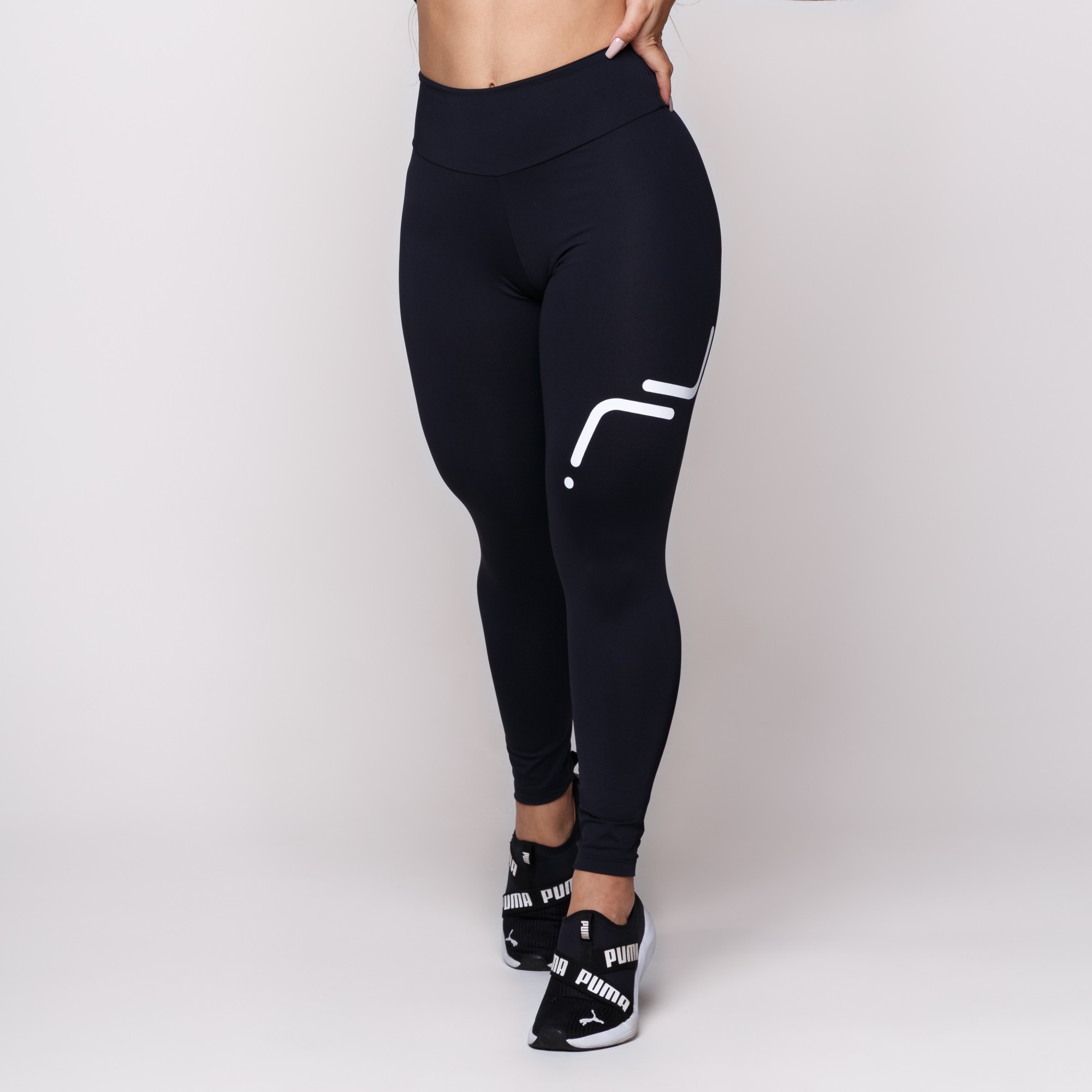 Calça Legging Suplex Poliamida Preta Silk Ava Ava Fitness